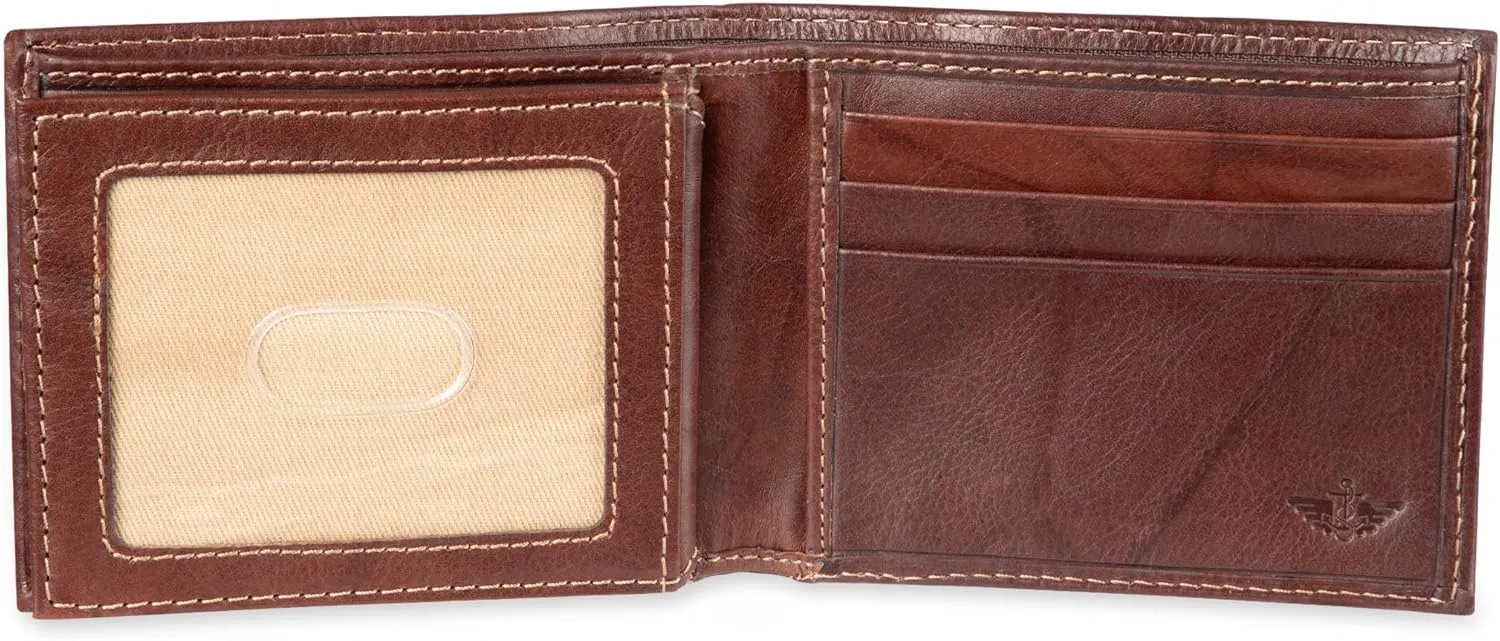 Dockers Men's Extra Capacity Bifold Wallet with ID Window and Multiple Card Slots
