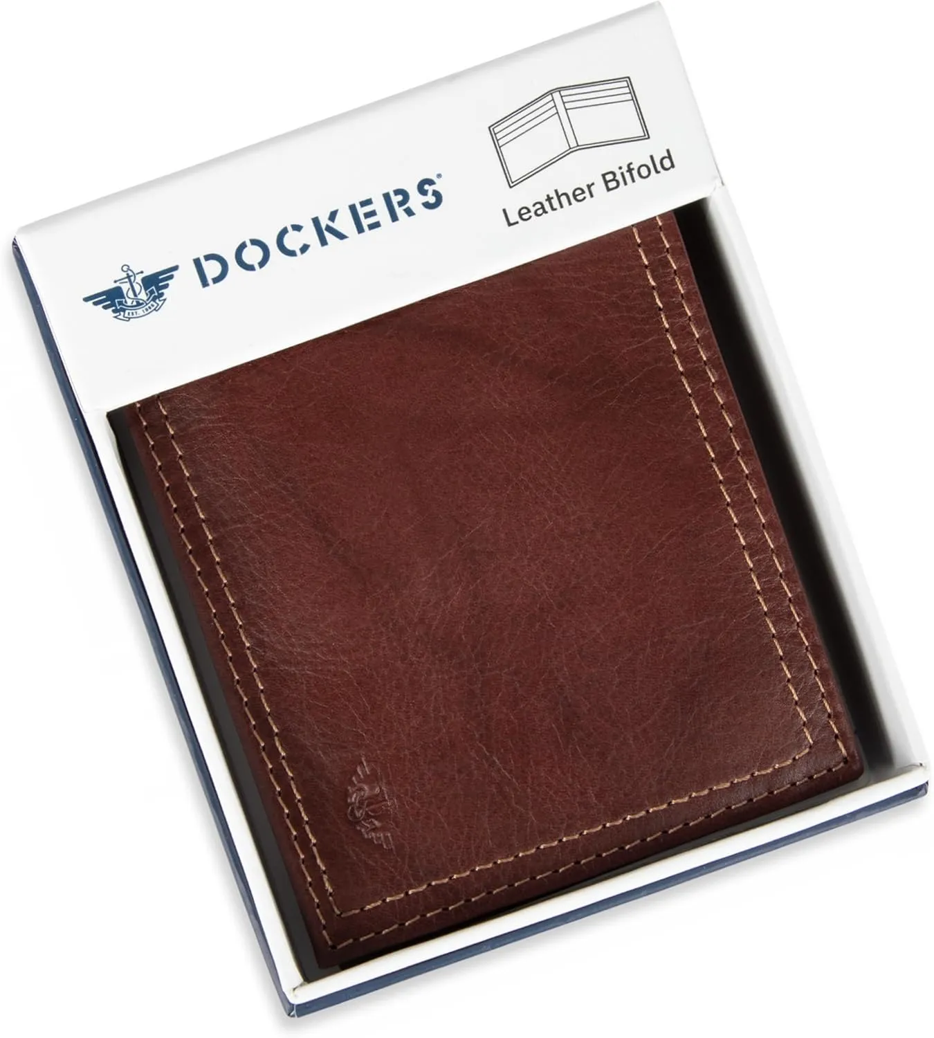 Dockers Men's Extra Capacity Bifold Wallet with ID Window and Multiple Card Slots