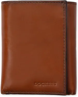 Dockers Men's Extra Capacity Slim Profile Trifold Wallet with Multiple Card Slots and ID Window