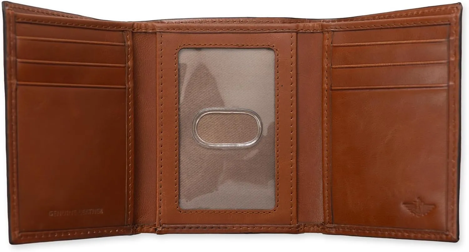 Dockers Men's Extra Capacity Slim Profile Trifold Wallet with Multiple Card Slots and ID Window