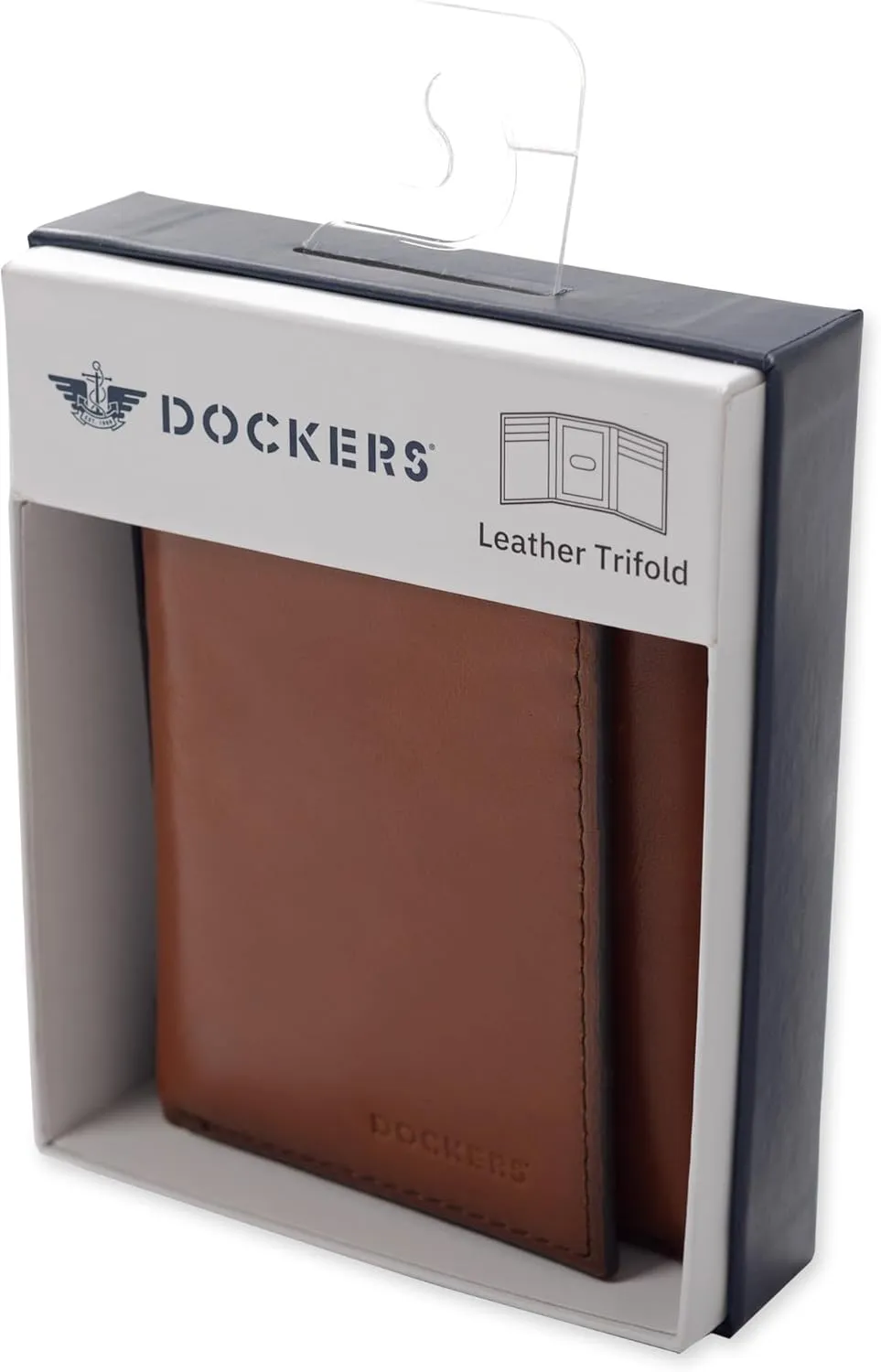 Dockers Men's Extra Capacity Slim Profile Trifold Wallet with Multiple Card Slots and ID Window