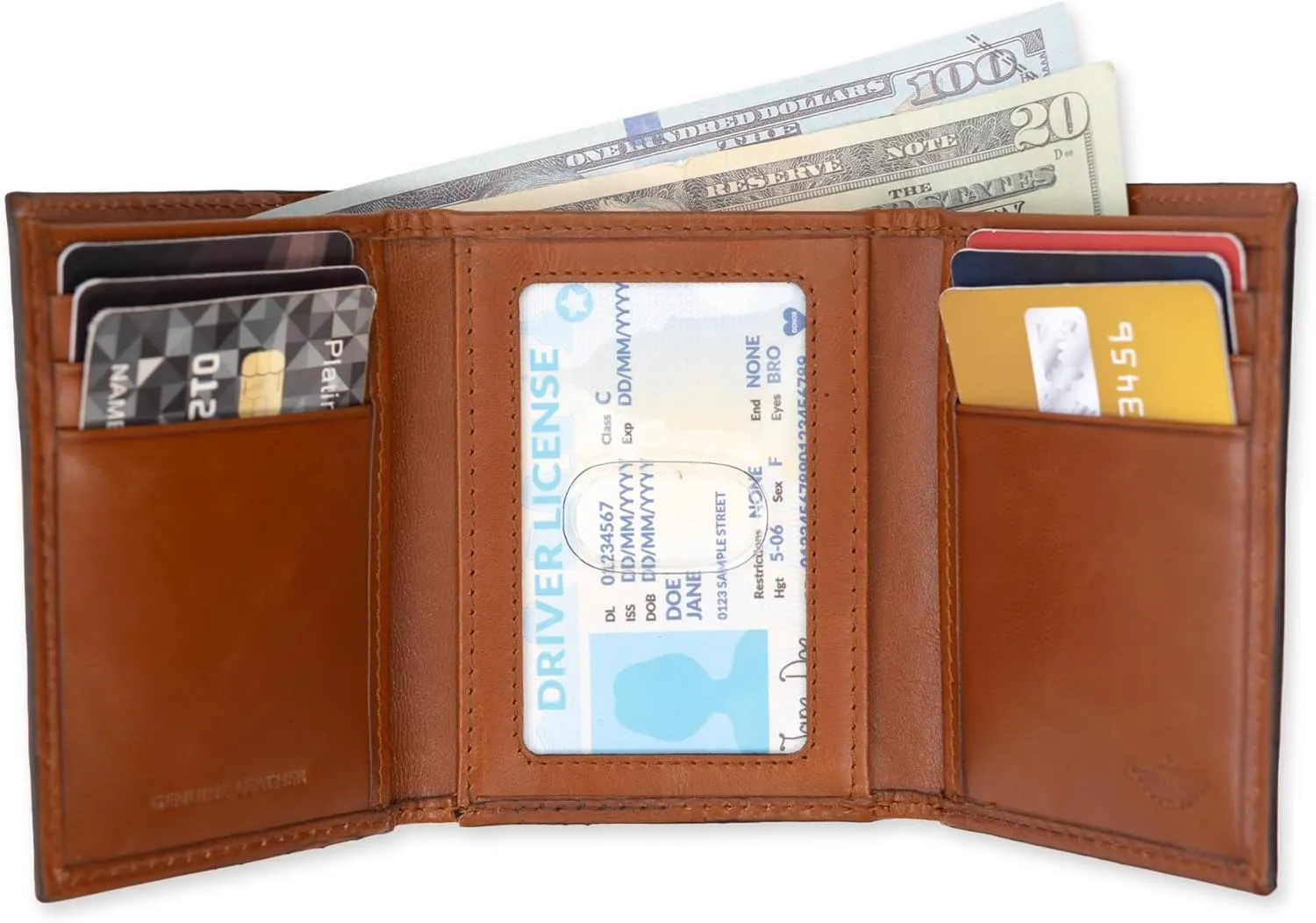 Dockers Men's Extra Capacity Slim Profile Trifold Wallet with Multiple Card Slots and ID Window
