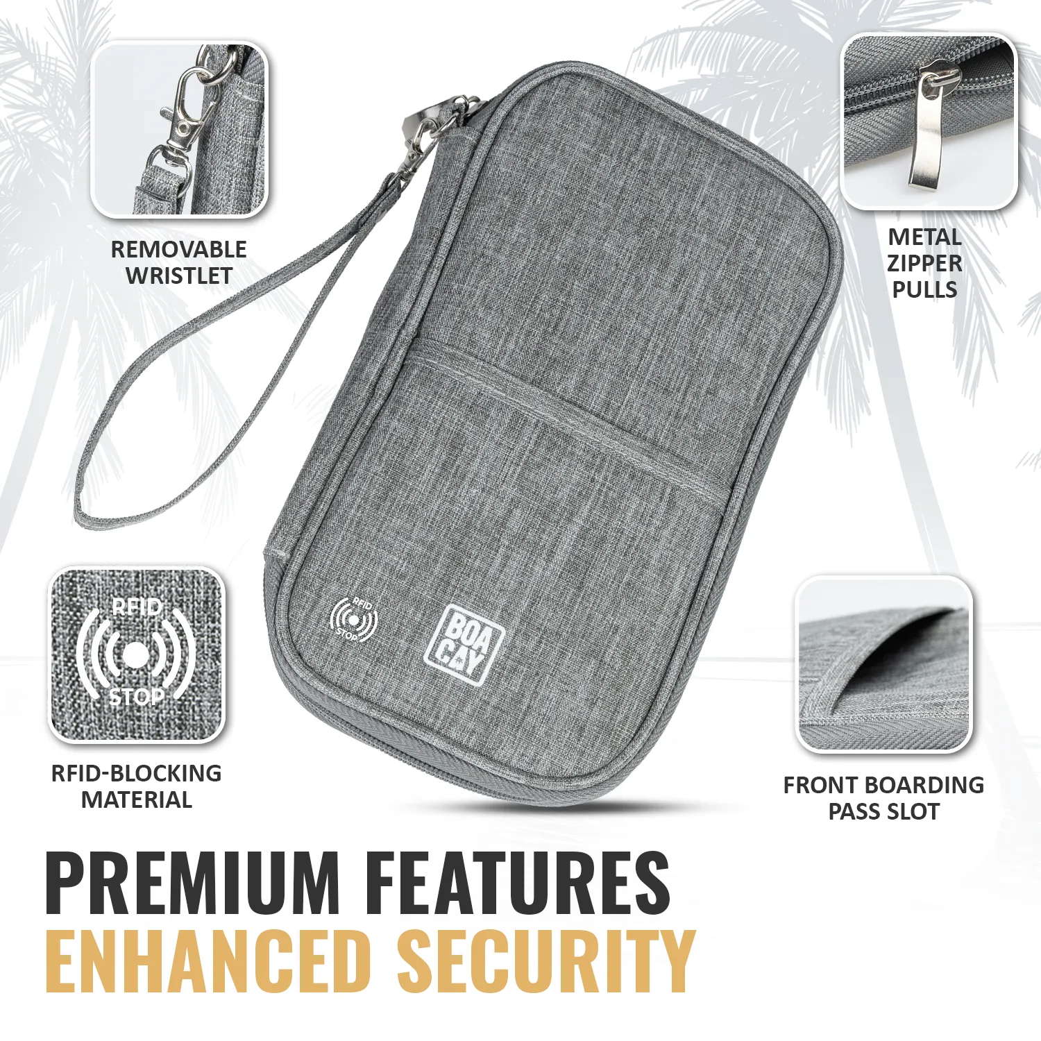 Document Organizer & Wallet (with RFID Blocker) - Quartz Gray