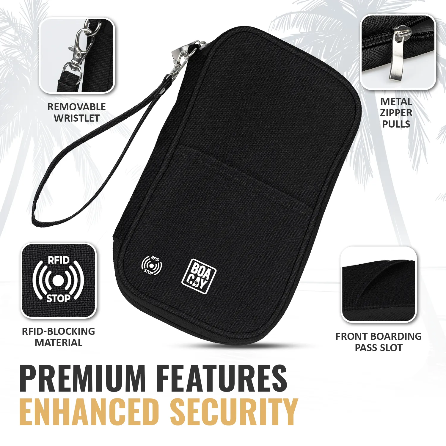 Document Organizer & Wallet (with RFID Blocker) - Sapphire Black
