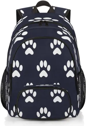 Dog Bones Paw Laptop Backpack for Women Men, 18.3 Inch Travel Work Backpacks, Dog Paws Waterproof Computer Casual Daypack Nurse Teacher Bags