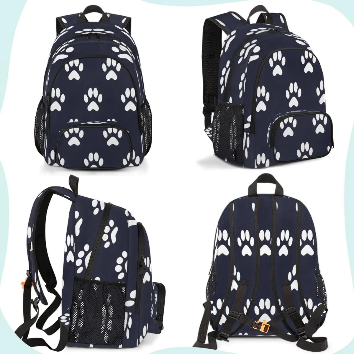 Dog Bones Paw Laptop Backpack for Women Men, 18.3 Inch Travel Work Backpacks, Dog Paws Waterproof Computer Casual Daypack Nurse Teacher Bags