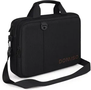 DOMISO 14 inch Laptop Bag Business Briefcase Water-resistant Notebook Messenger Shoulder Bag for 14" MacBook Pro/HP Stream 14 Chromebook 14/IdeaPad ThinkPad/ZenBook,Black