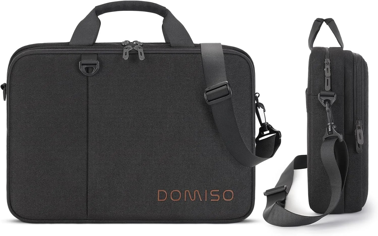DOMISO 14 inch Laptop Bag Business Briefcase Water-resistant Notebook Messenger Shoulder Bag for 14" MacBook Pro/HP Stream 14 Chromebook 14/IdeaPad ThinkPad/ZenBook,Black
