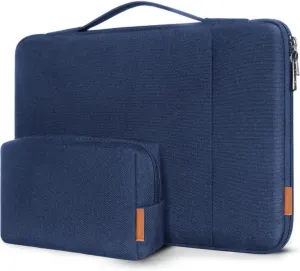 DOMISO 14 inch Laptop Sleeve Case Water Resistant Shockproof Protective Computer Bag for 14" Notebook/15 MacBook Pro/HP Stream/ThinkPad Yoga/Dell/Asus with Accesory Bag,Navy