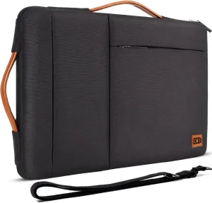 DOMISO 14 Inch Laptop Sleeve Shoulder Bag Case Pouch for 14" Lenovo Chromebook S330 / ThinkPad A475 A485 E485 T480s / HP ProBook 640 645 G4 / Dell Inspiron 5480 5481 5482 5490 Chromebook 14, Black