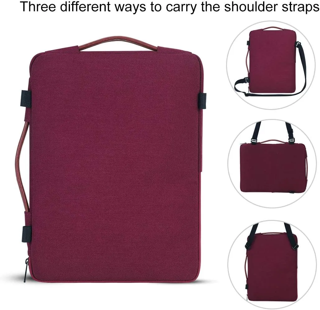 DOMISO 14 Inch Laptop Sleeve Shoulder Bag Case Pouch for 14" Lenovo Chromebook S330 / ThinkPad A475 A485 E485 T480s / HP ProBook 640 645 G4 / Dell Inspiron 5480 5481 5482 5490 Chromebook 14, Fuchsia