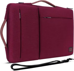 DOMISO 14 Inch Laptop Sleeve Shoulder Bag Case Pouch for 14" Lenovo Chromebook S330 / ThinkPad A475 A485 E485 T480s / HP ProBook 640 645 G4 / Dell Inspiron 5480 5481 5482 5490 Chromebook 14, Fuchsia