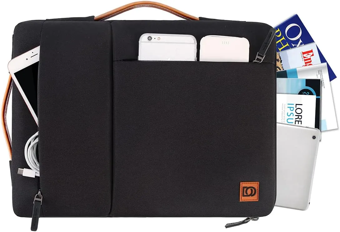 DOMISO 15.6 Inch Laptop Sleeve Shoulder Bag Pouch for 15.6" Yoga 720 IdeaPad 310 320 ThinkPad L580 T570 T580/ Flex 4 5/ Dell New Latitude 3590, ZenBook EliteBook,Black