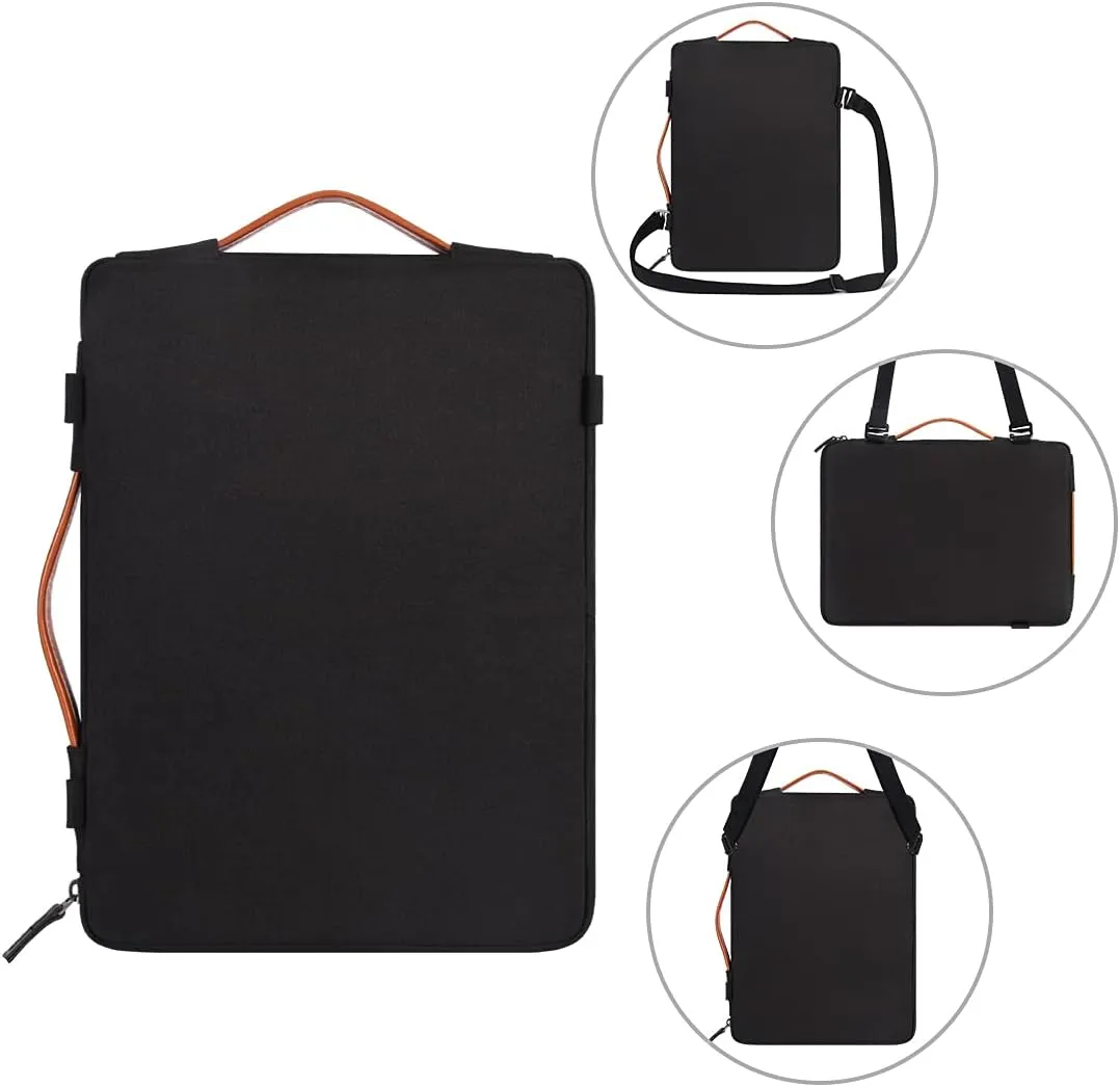 DOMISO 15.6 Inch Laptop Sleeve Shoulder Bag Pouch for 15.6" Yoga 720 IdeaPad 310 320 ThinkPad L580 T570 T580/ Flex 4 5/ Dell New Latitude 3590, ZenBook EliteBook,Black