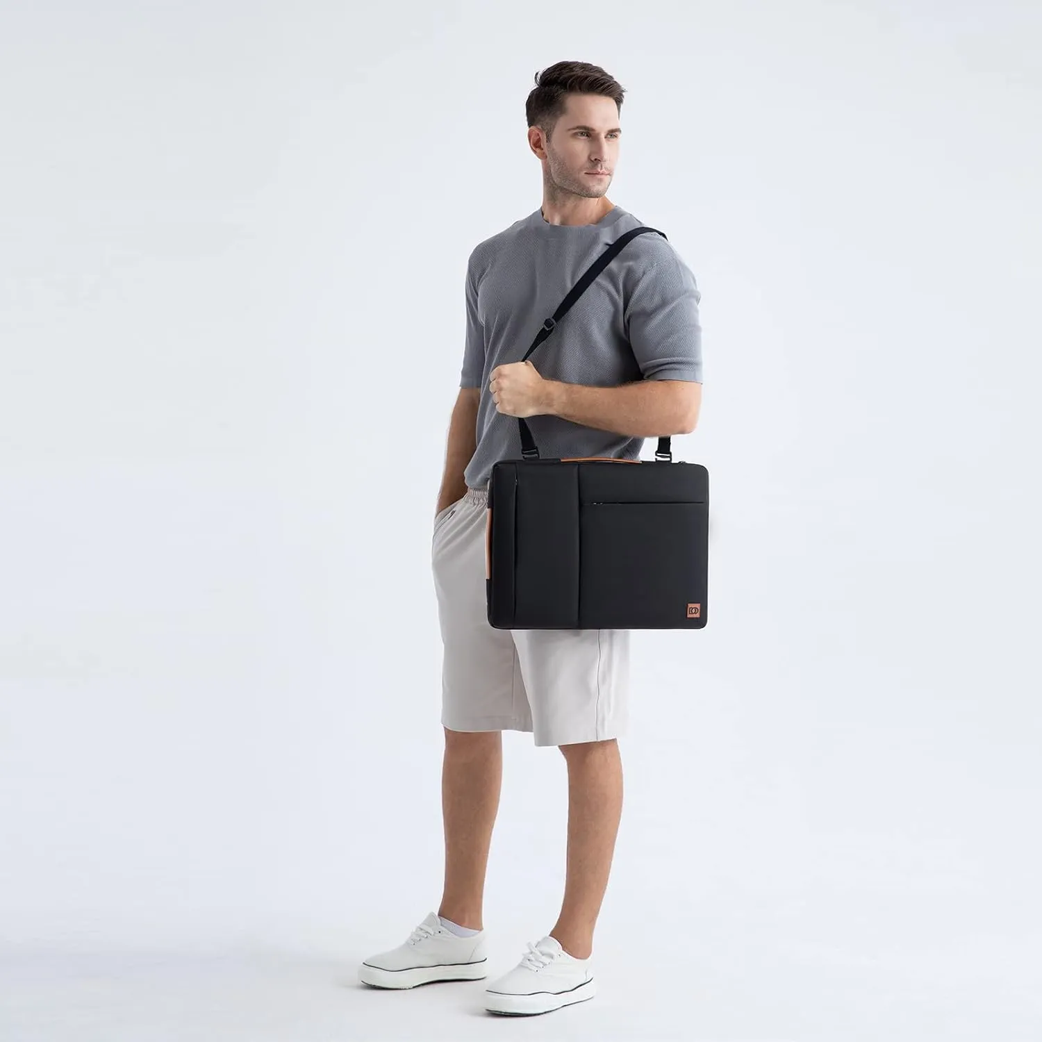 DOMISO 15.6 Inch Laptop Sleeve Shoulder Bag Pouch for 15.6" Yoga 720 IdeaPad 310 320 ThinkPad L580 T570 T580/ Flex 4 5/ Dell New Latitude 3590, ZenBook EliteBook,Black