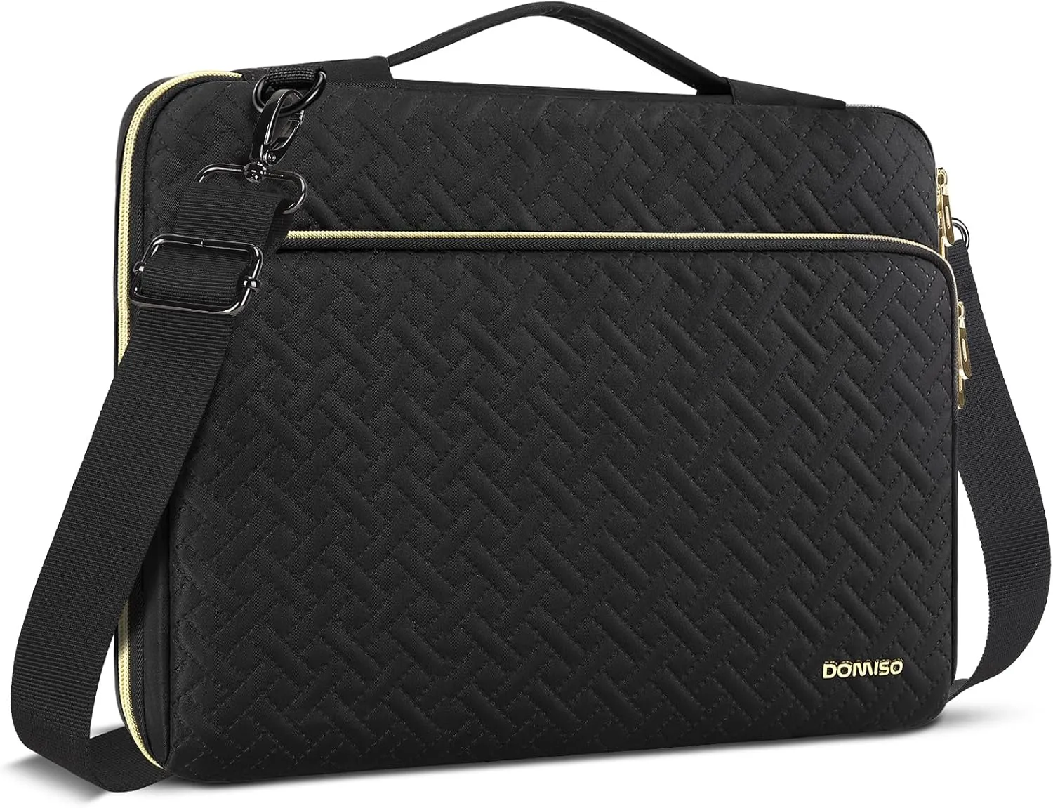 DOMISO 17.3 inch Laptop Sleeve Case Water-Resistant Computer Cover Bag with Detachable Shoulder Straps and Extendable Handle for HP, Dell, Asus Notebook,Black