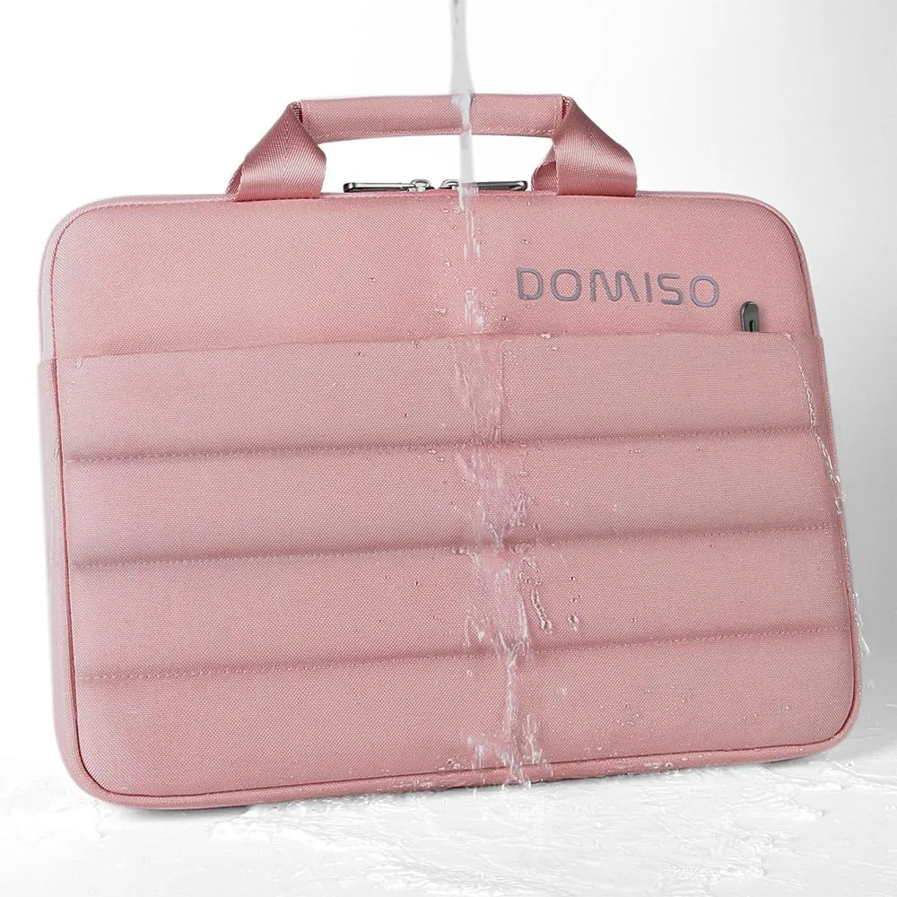 DOMISO 360° Protective 14 Inch Laptop Sleeve Case for Chromebook 14 / HP Stream 14 / Dell Inspiron 14 / Acer Spin 3 Water Resistant Carrying MacBook Case,Pink
