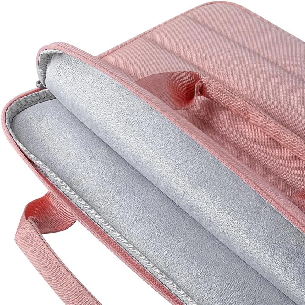 DOMISO 360° Protective 14 Inch Laptop Sleeve Case for Chromebook 14 / HP Stream 14 / Dell Inspiron 14 / Acer Spin 3 Water Resistant Carrying MacBook Case,Pink
