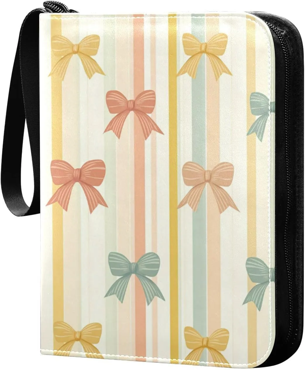 Doodle Colorful Bow Card Holder, Card Holder Album with 400 Card Slots in 50 Pages for Display, Storage, Portability