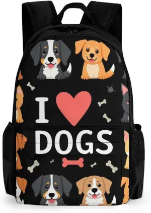 Doodle Pets Dog Black Rucksacks Lightweight Multipurpose Anti-Theft Shoulder Bag Big Capacity Traveling & Camping Backpack With Side Pockets