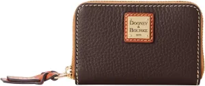 Dooney & Bourke Wallet, Pebble Grain Large Zip Around Credit Card Case Wallet - Brown