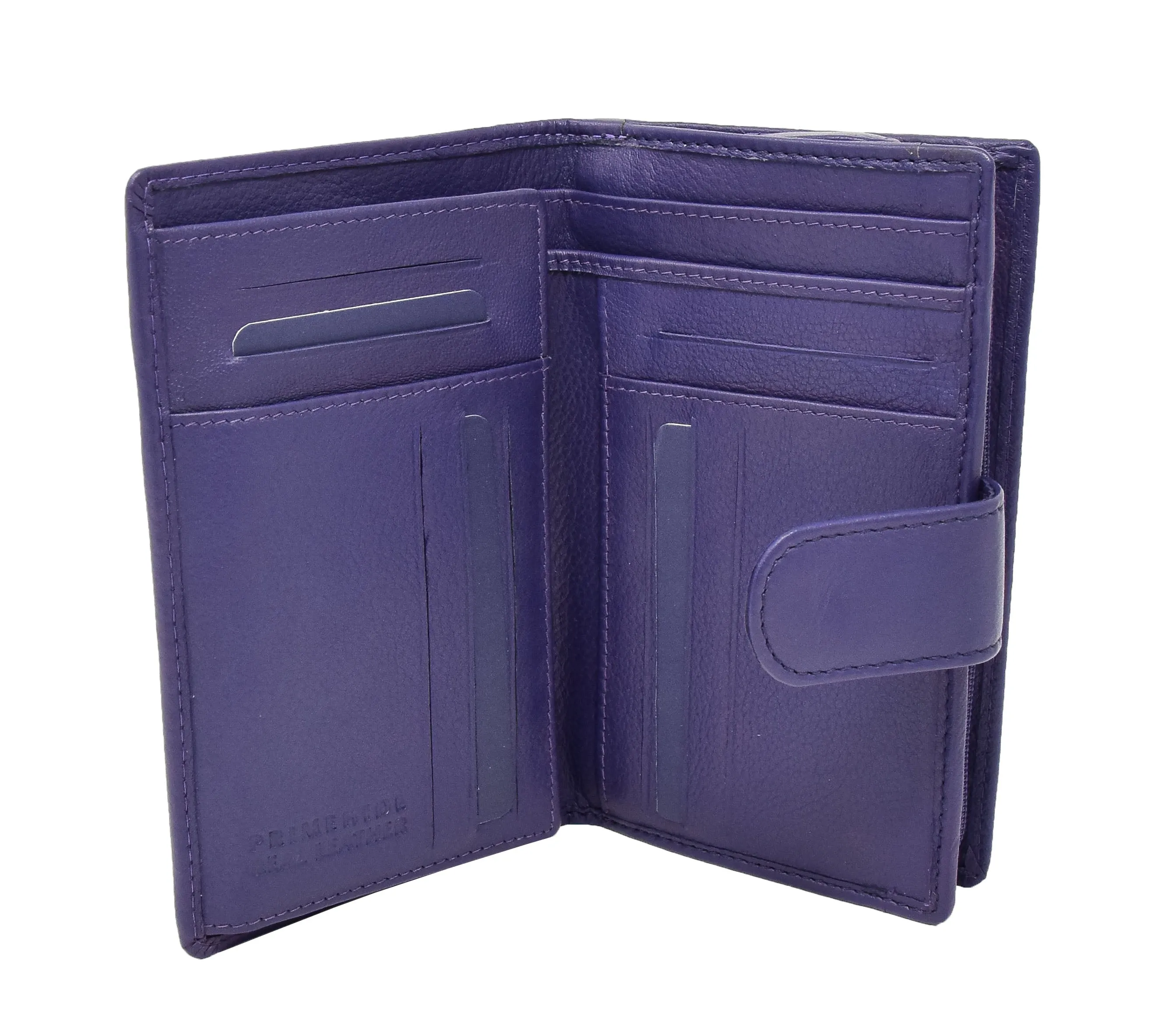 DR420 Women's Booklet Style Leather Purse Purple