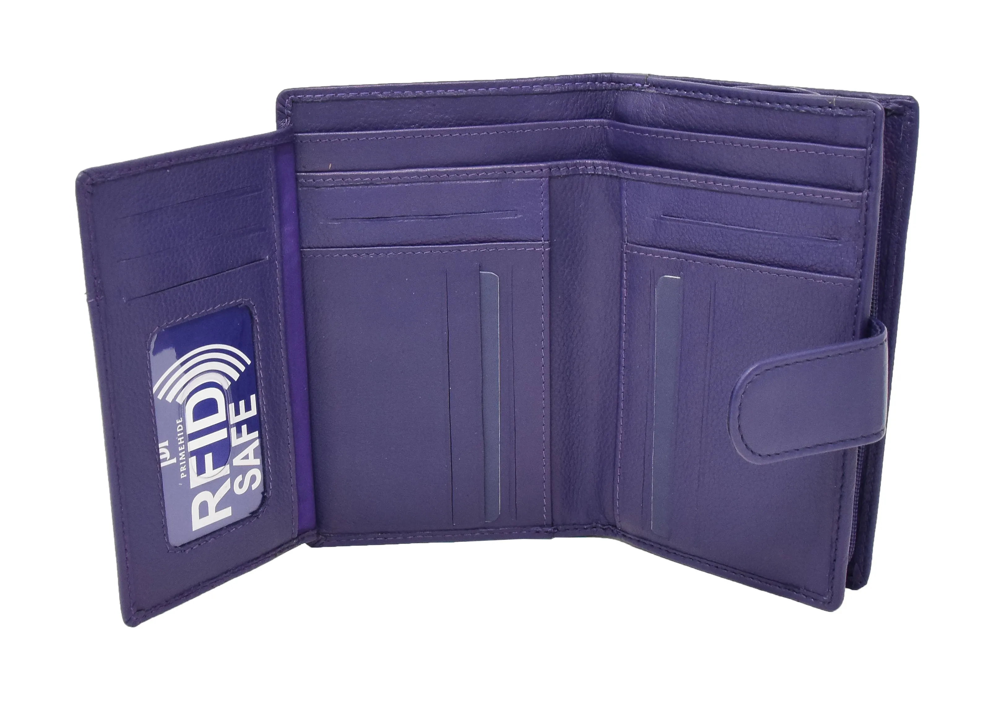 DR420 Women's Booklet Style Leather Purse Purple