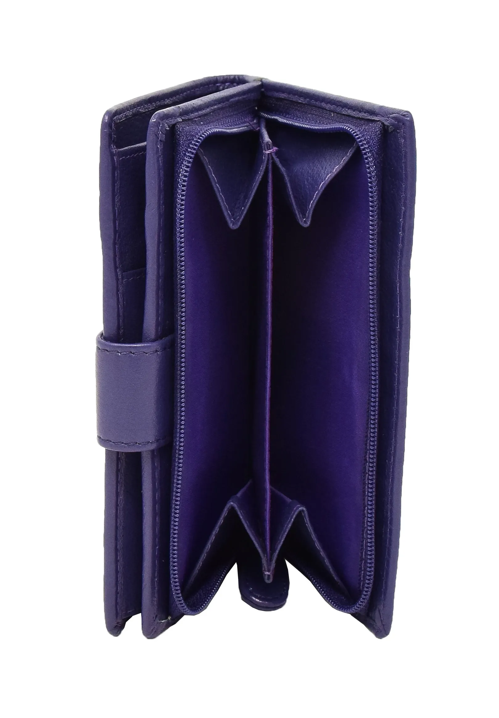 DR420 Women's Booklet Style Leather Purse Purple