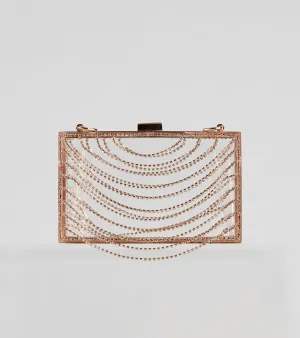 Dripping In Glamour Rhinestone Box Clutch