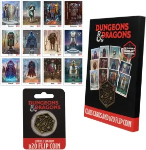 Dungeons & Dragons Class Cards and D20 Flip Coin