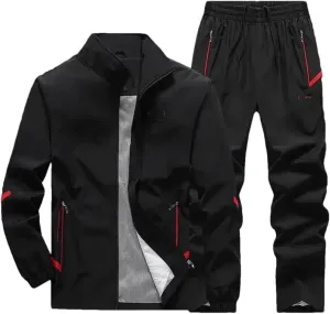 Dvbfufv Men's Outdoor Hiking Running Basketball Sportswear Sets Jogging Sports Jacket Pants Sweatsuit Suits