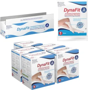 Dynarex DynaFit Compression Stockings Knee High, 15–20 mmHg, Help Prevent Blood Clots, Relieve Pain & Varicose Veins, White, X-Large, 1 Case of 60 DynaFit Compression Stockings (5 Boxes of 12)