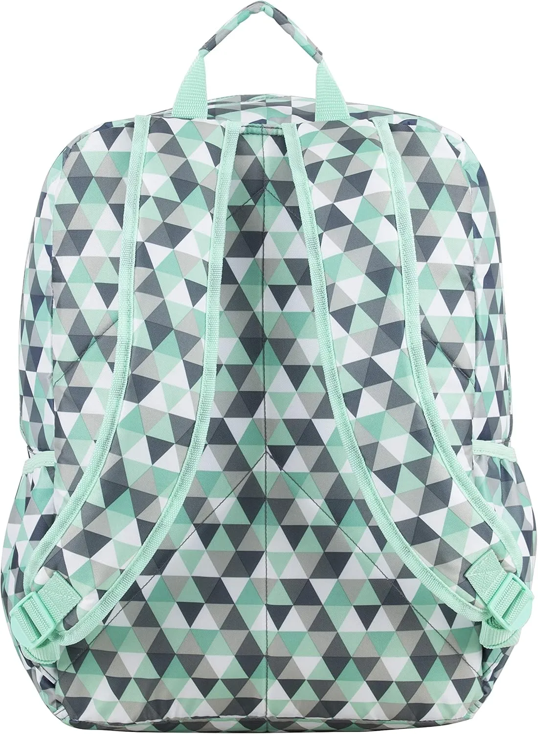 Eastsport Carry On Travel Weekender Backpack with Extra Large Main Compartment, Mint/Grey Triangles