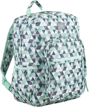 Eastsport Carry On Travel Weekender Backpack with Extra Large Main Compartment, Mint/Grey Triangles