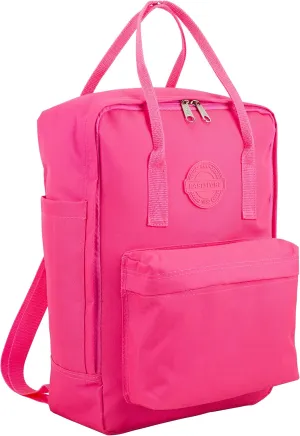 Eastsport Double Handle Convertible Mid Size Tote Travel Purse Handbag Casual Daypack Water Resistant Backpack Bag, Sunset Pink