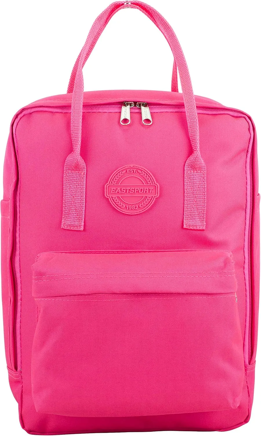 Eastsport Double Handle Convertible Mid Size Tote Travel Purse Handbag Casual Daypack Water Resistant Backpack Bag, Sunset Pink