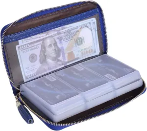 Easyoulife Credit Card Holder Wallet Womens Zipper Leather Case Purse RFID Blocking