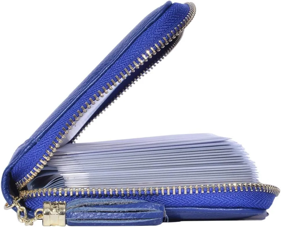 Easyoulife Credit Card Holder Wallet Womens Zipper Leather Case Purse RFID Blocking