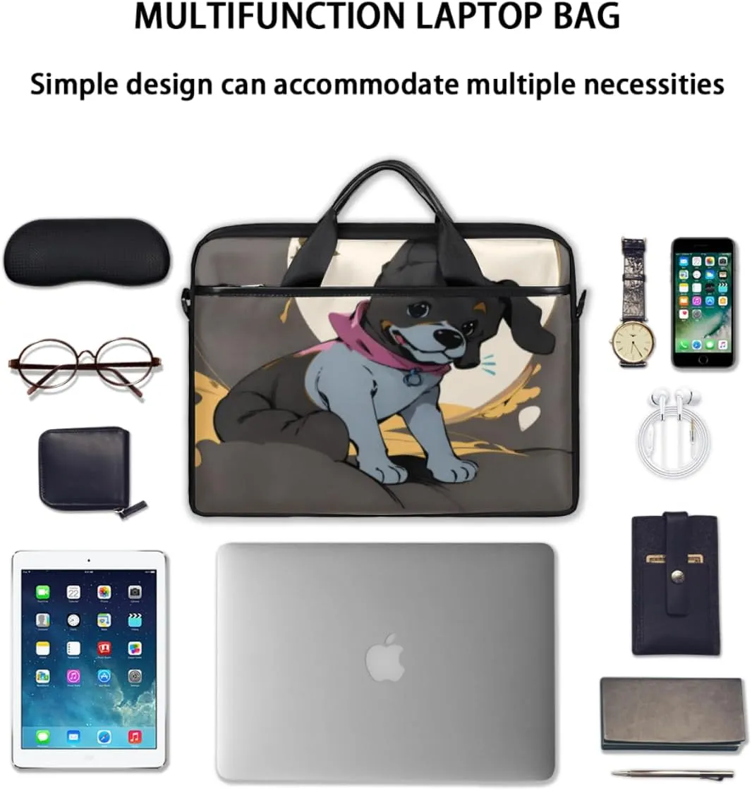 Elegant Flower Laptop Bag for Women Men 13-15 Inch Computer Briefcase Bag Lightweight Notebook Shoulder Messenger Bag