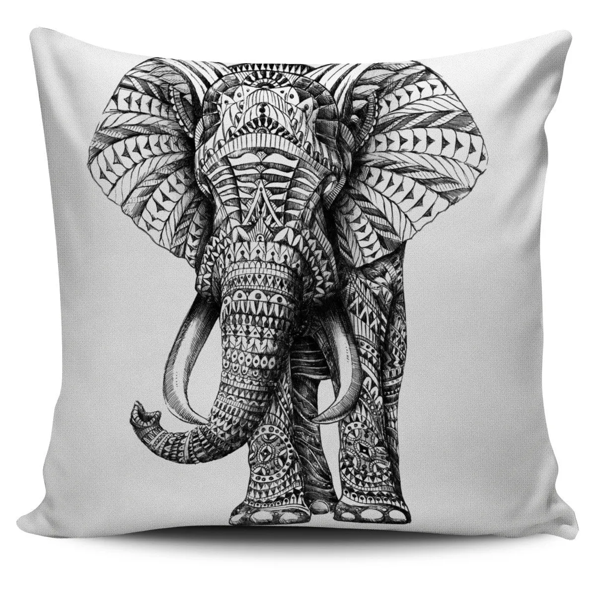 ELEPHANT ORNATE ANIMAL PILLOW COVER