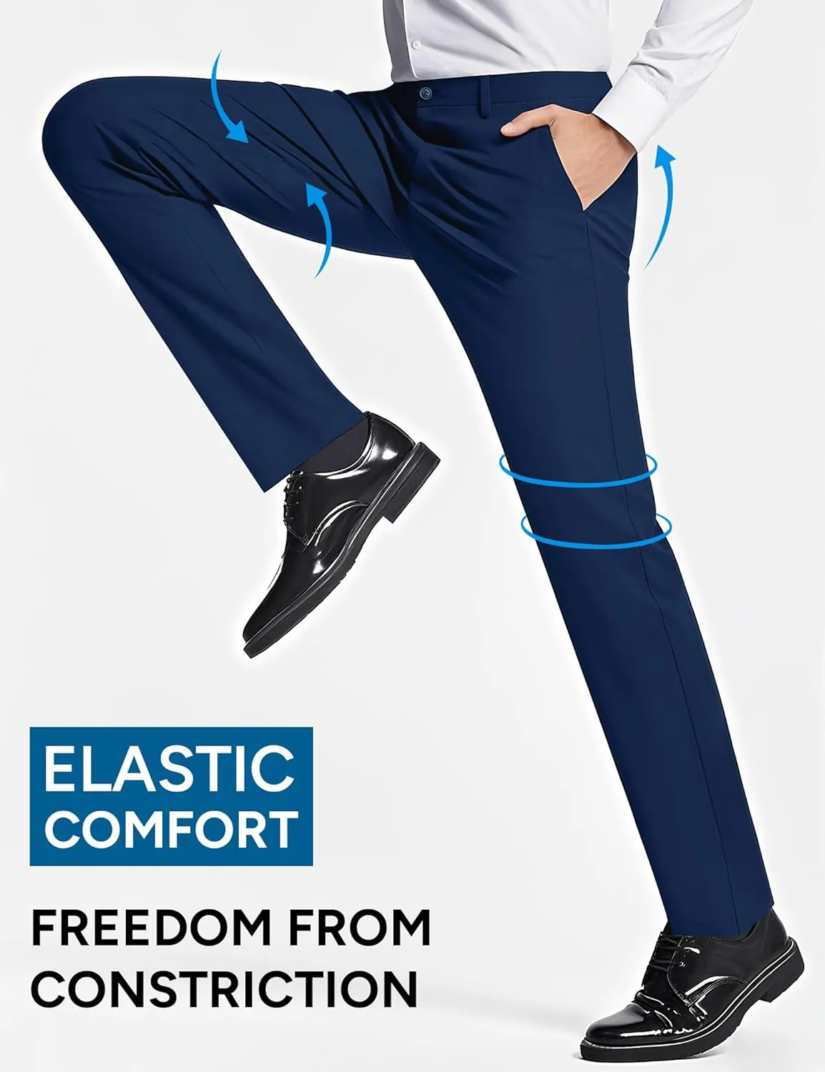 ELPA ELPA Men's Suit with Stretch Fabric 3-Piece Slim Fit Suit with 3 Fit Options (Short/Regular/Tall)