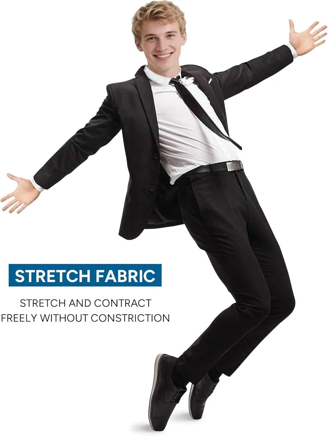 ELPA ELPA Men's Suit with Stretch Fabric 3-Piece Slim Fit Suit with 3 Fit Options (Short/Regular/Tall)