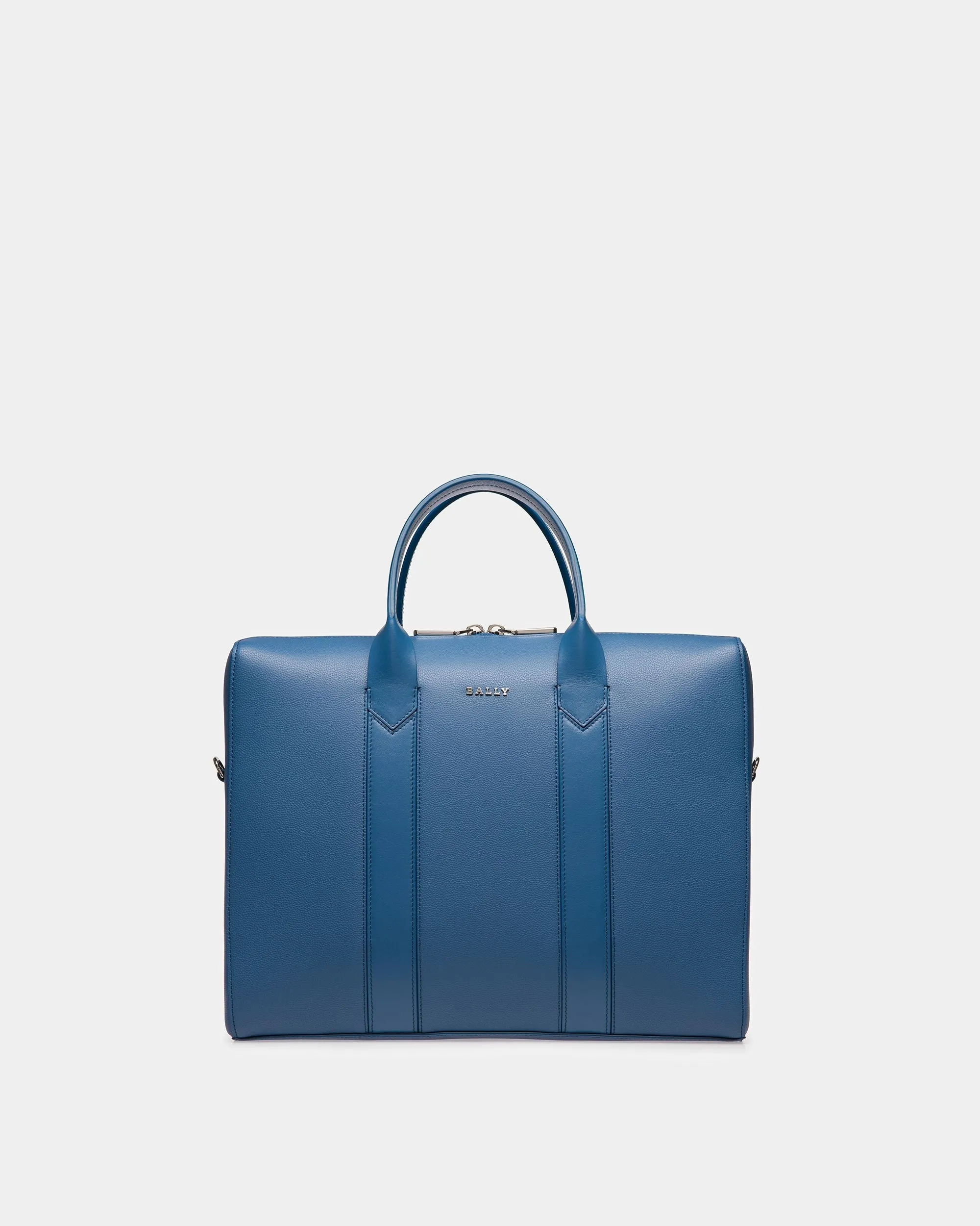 Elter Leather Business Bag In Blue Neon