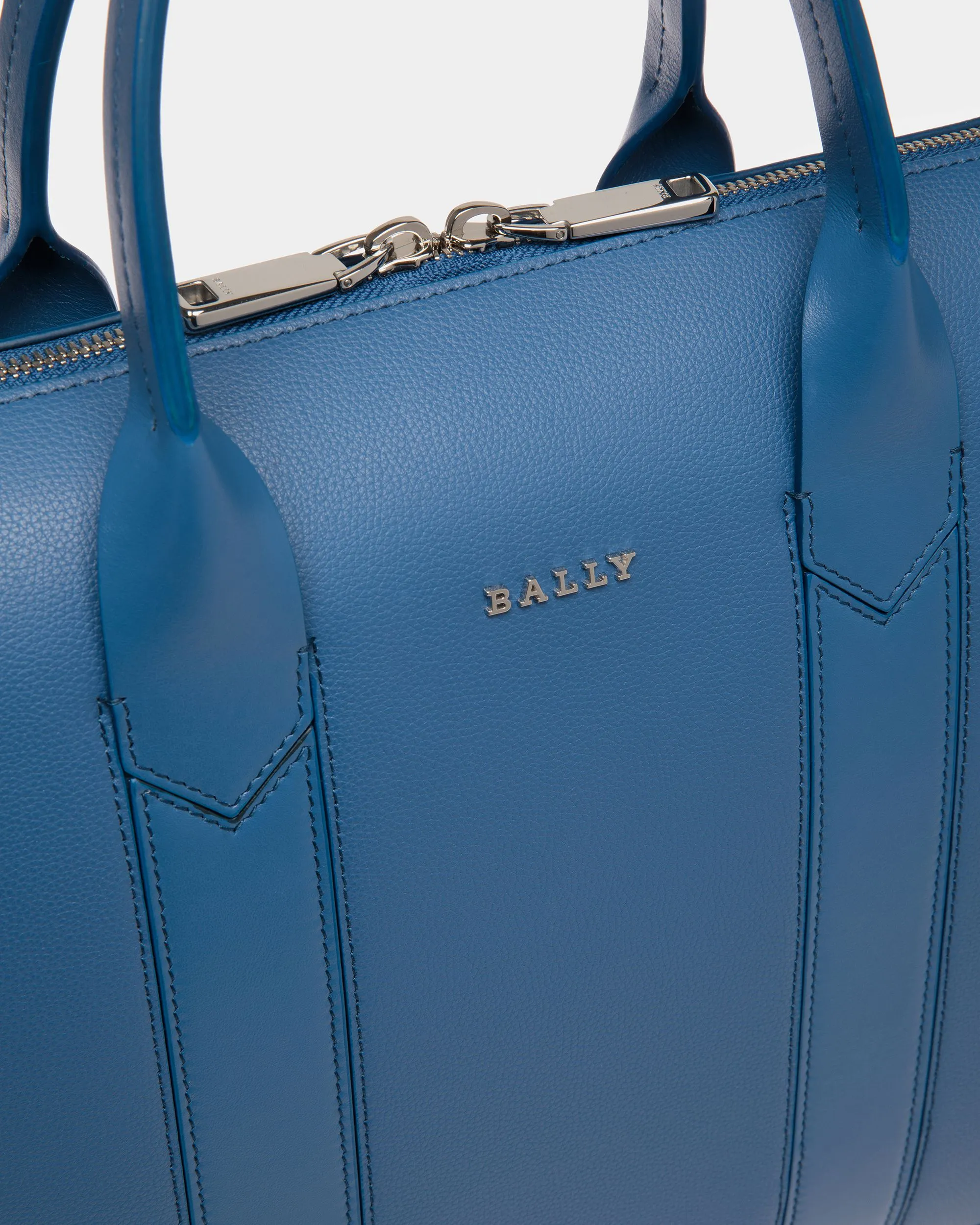 Elter Leather Business Bag In Blue Neon