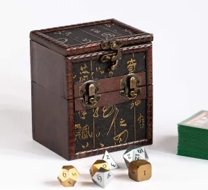 Elven Vault (Ancient Runes) Wood Deck and Counter Box Protector Sleeve Storage Trading Cards TCG MTG Magic FaB YGO EDH Commander Box FaB TCG PTCG Dice