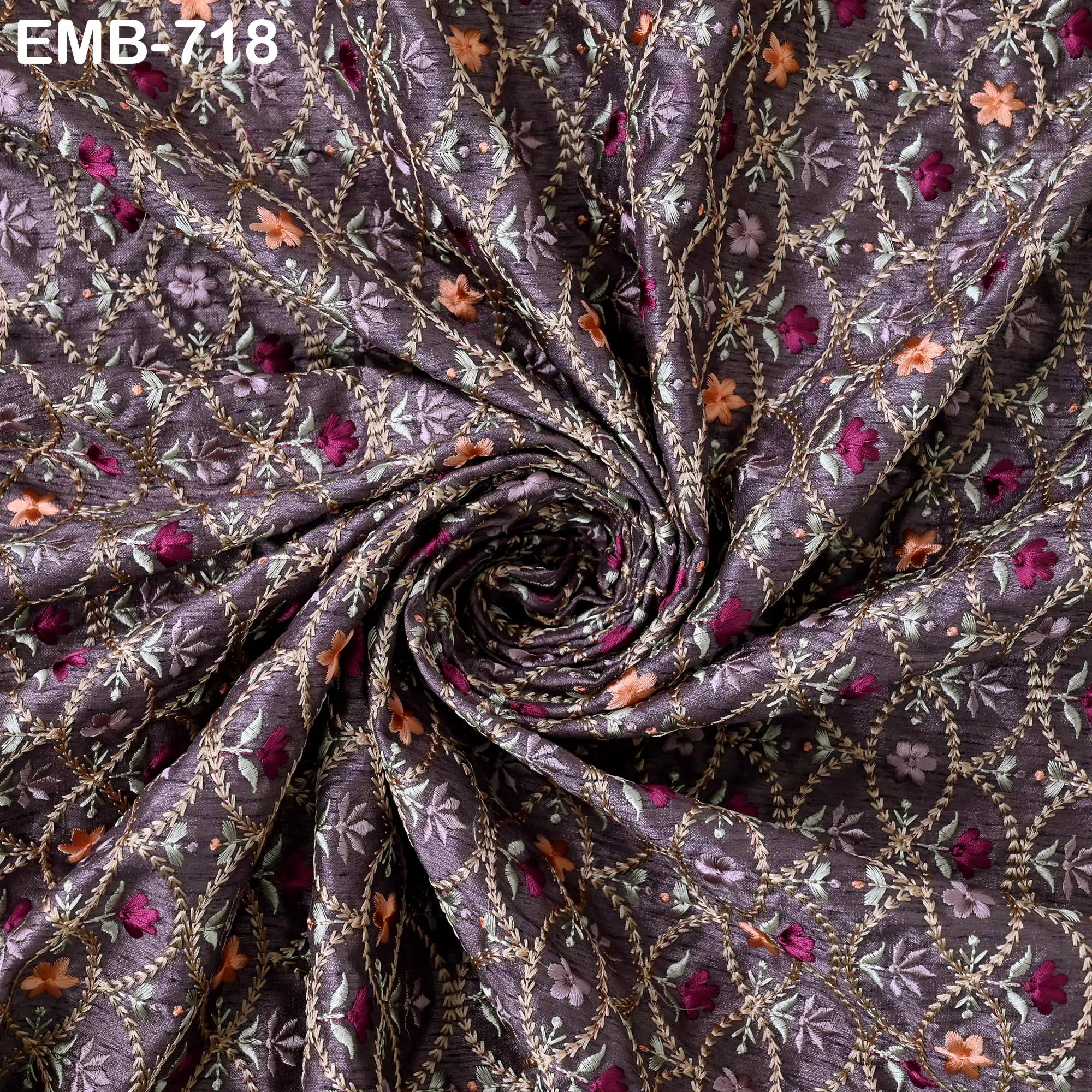 Embroidered Fabric by the yard Sewing Crafting Indian Embroidery Wedding Dress Costumes Dolls Regency Reticules, Victorian Handbags Clutches