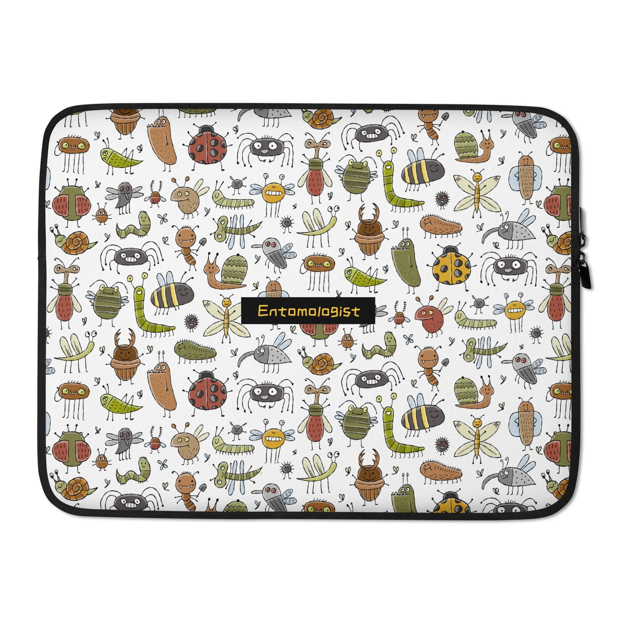 Entomologist Laptop Case with funny insects collection