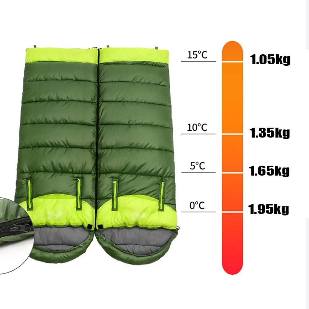 Envelope Sleeping Bag, Warm Waterproof Lightweight Camping Sleeping Bag, 190cm75cm,Can Be Spliced Double Sleeping Bag, Sleeping Bags for Adults and Children Camping -1.9kg_Blue Right Super