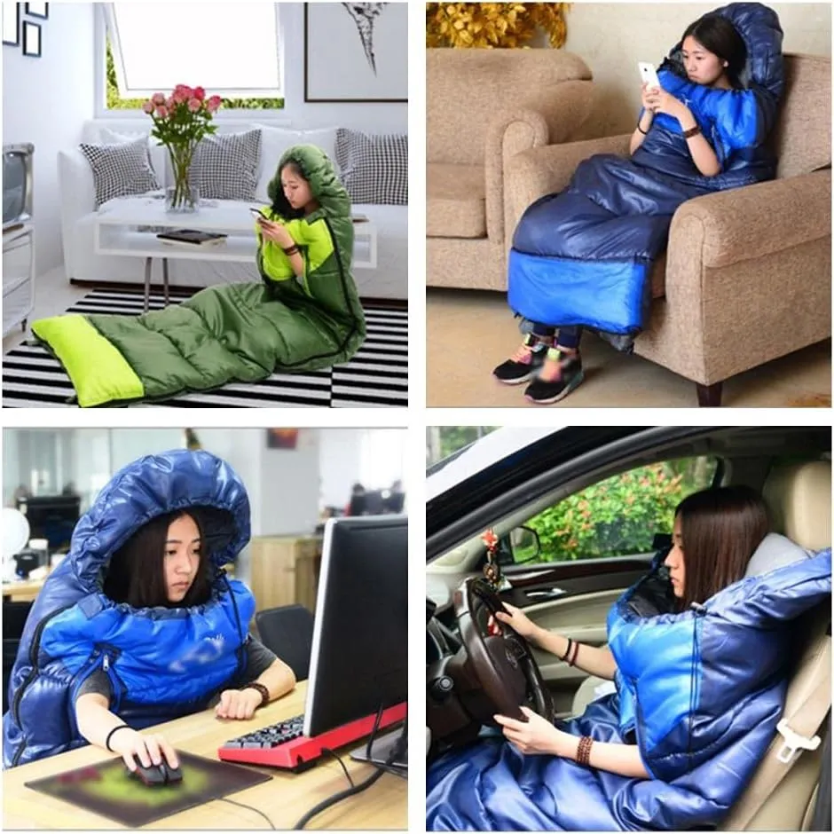 Envelope Sleeping Bag, Warm Waterproof Lightweight Camping Sleeping Bag, 190cm75cm,Can Be Spliced Double Sleeping Bag, Sleeping Bags for Adults and Children Camping -1.9kg_Blue Right Super