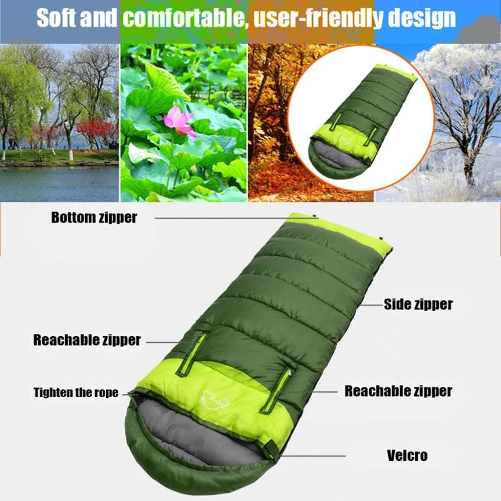 Envelope Sleeping Bag, Warm Waterproof Lightweight Camping Sleeping Bag, 190cm75cm,Can Be Spliced Double Sleeping Bag, Sleeping Bags for Adults and Children Camping -1.9kg_Blue Right Super